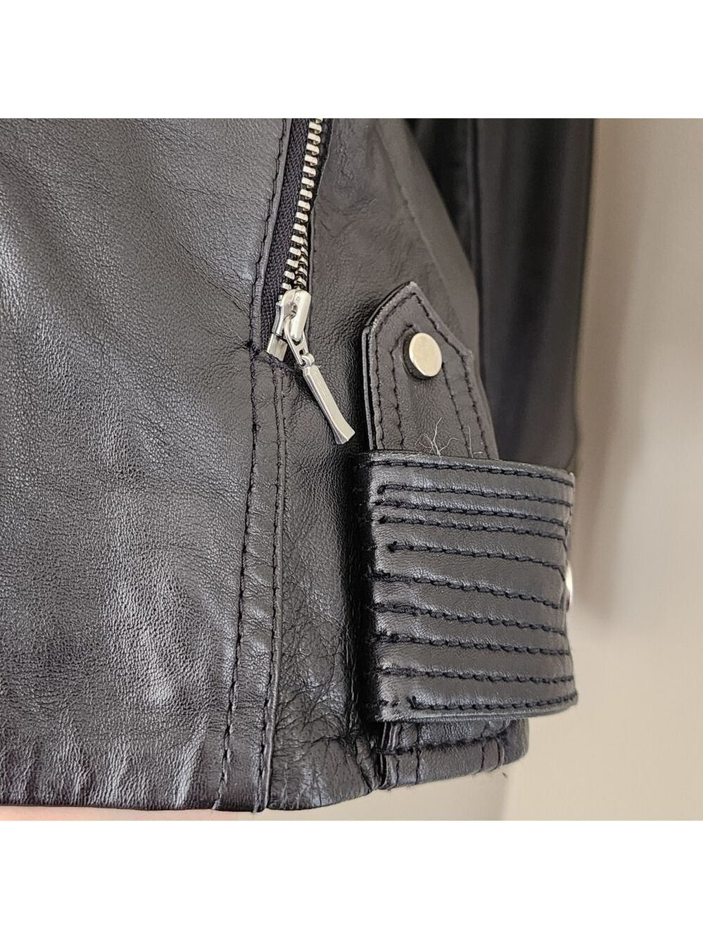 Danier Black Leather Biker Jacket #1814 - Picture 14 of 15
